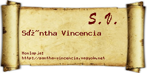 Sántha Vincencia névjegykártya